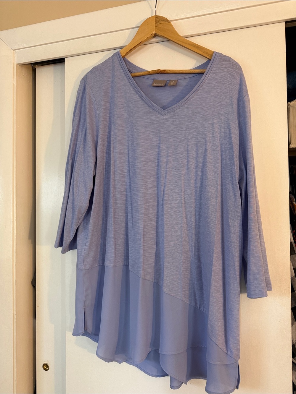 Chico's Light Lavender V-Neck Layered Tunic